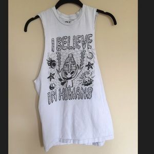 Black Matter muscle tank Alien believes in humans